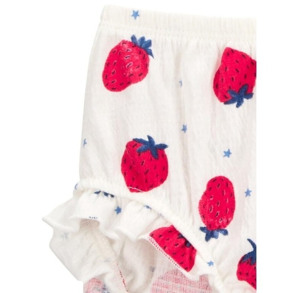 Carters Child of Mine Strawberry Outfit Set Bloomer Shorts Summer Size 3-6M - Picture 3 of 7